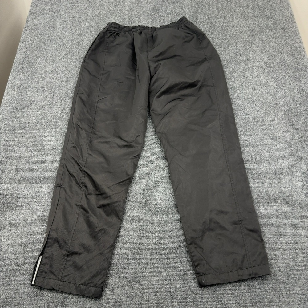 Vintage Reebok Track Pants Mens L Black Polyester Ankle Zip Athletic Sporty - Picture 4 of 6